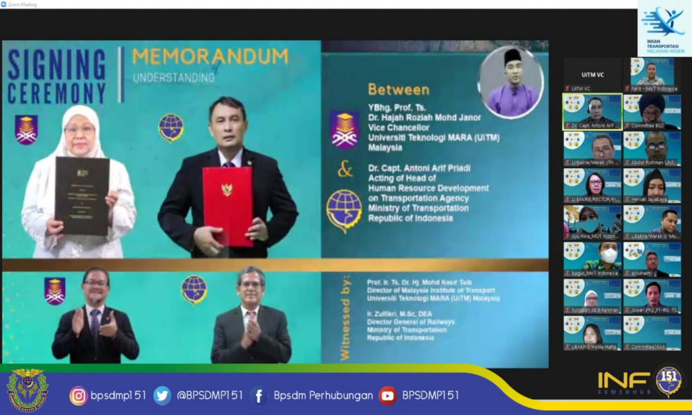 KEMENTERIAN PERHUBUNGAN JALIN KERJA SAMA DENGAN UNIVERSITAS TEKNOLOGI MARA (UiTM) MALAYSIA GUNA TINGKATKAN MUTU PENDIDIKAN VOKASI BIDANG TRANSPORTASI