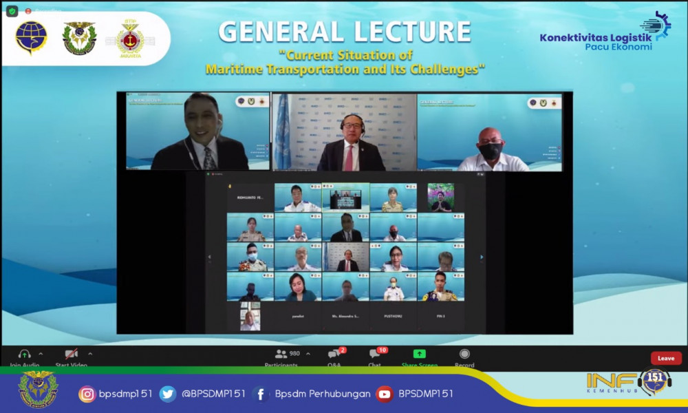 TINGKATKAN WAWASAN INTERNASIONAL TARUNA, BPSDMP GELAR GENERAL LECTURE DENGAN SESJEN IMO SEBAGAI HONORARY SPEAKER